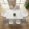 Germain Extending 1+6 Dining Set – White and Brown