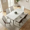 Germain Extending 1+6 Dining Set – White and Brown