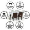 Germain Extending 1+6 Dining Set – White and Brown