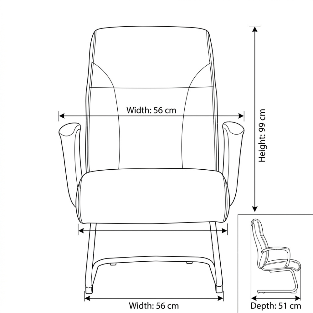 Bryan Visitor Chair – Black & Grey