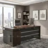 Keno Executive Desk-Walnut & Grey