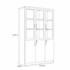Dreamnest Wooden Glass High Cabinet – Walnut & Grey