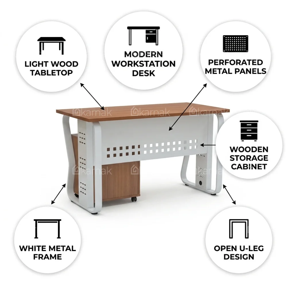 Victoria Office Table – Cherry White