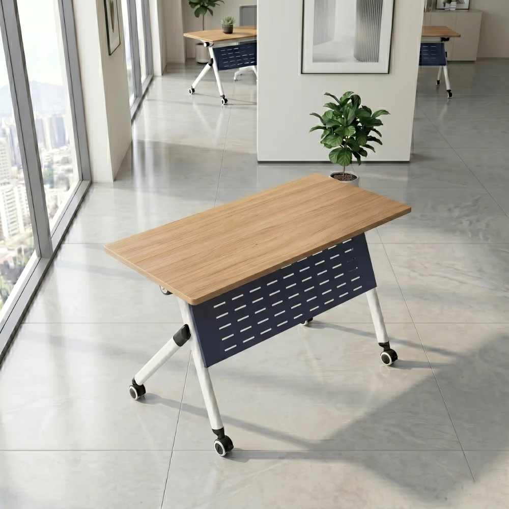 Duplex Folding Training Table White & Oak