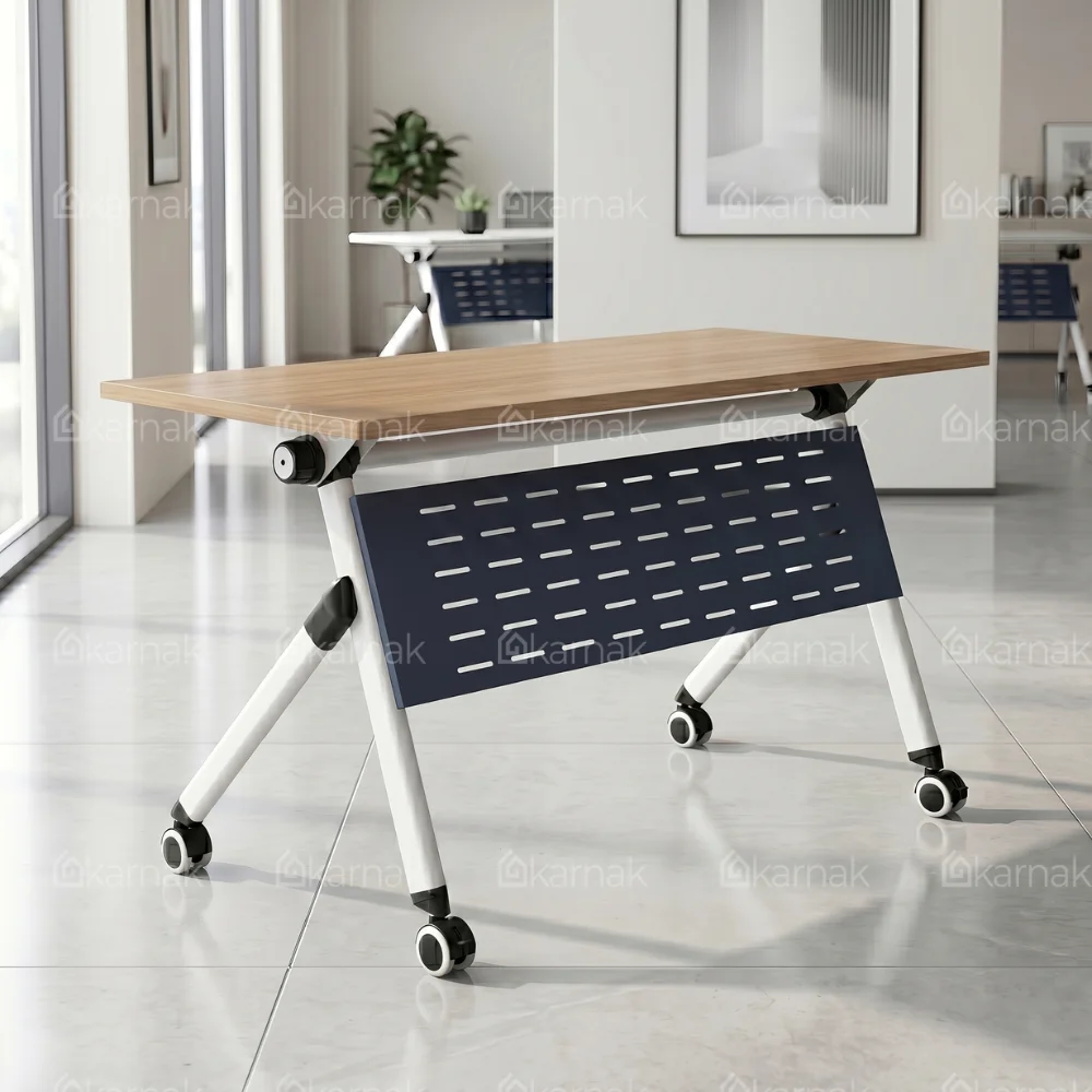 Duplex Folding Training Table White & Oak