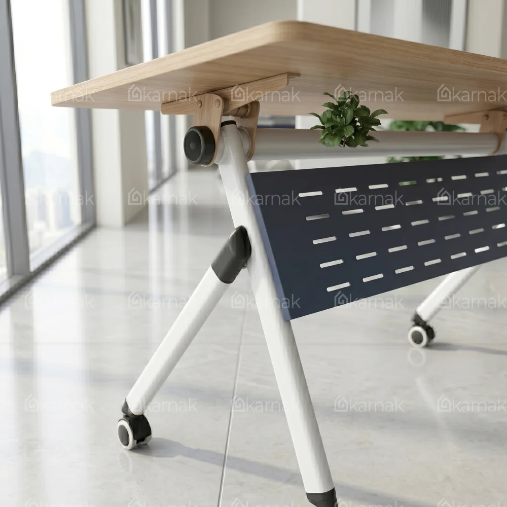 Duplex Folding Training Table White & Oak