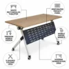 Duplex Folding Training Table White & Oak