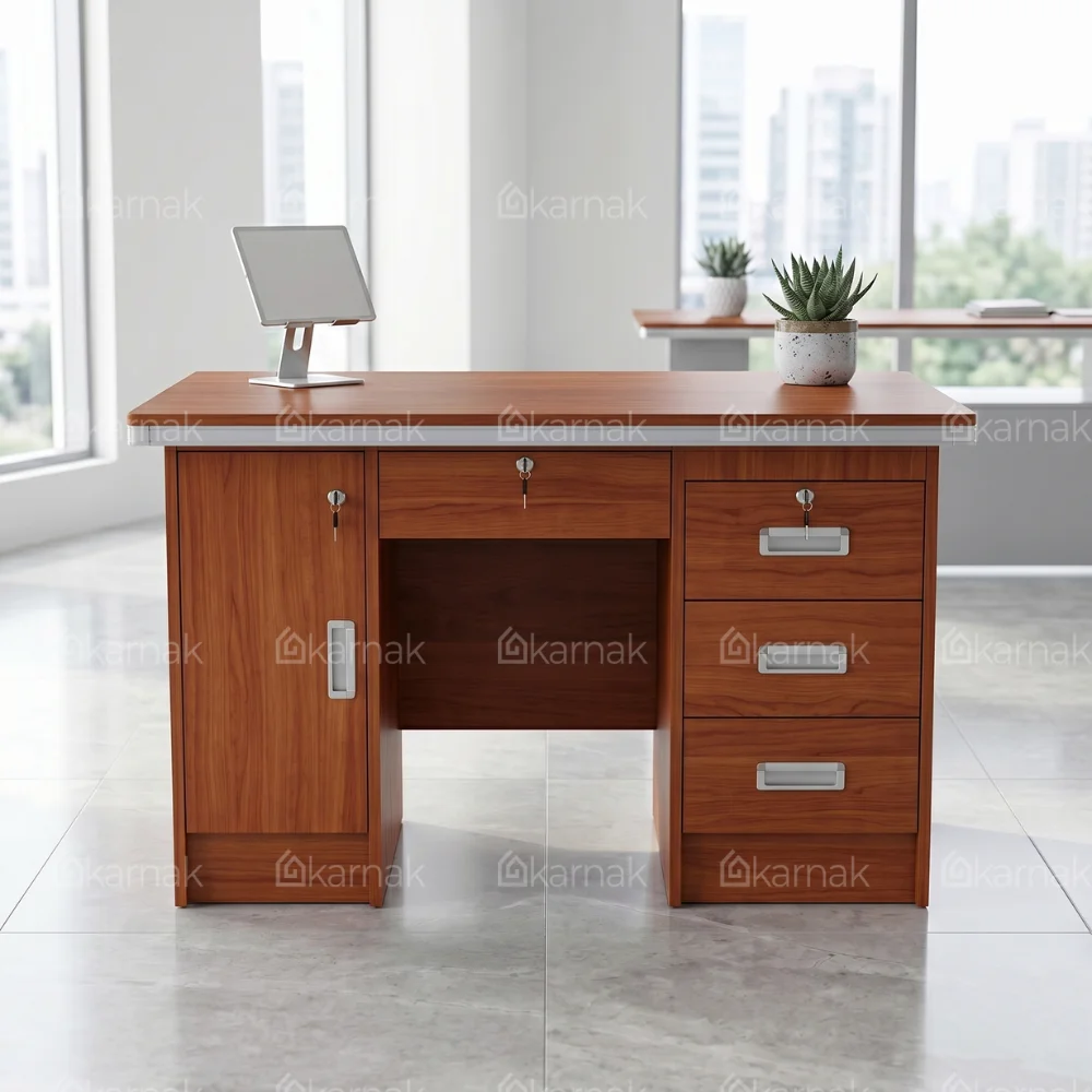 Rayan Office Table – Coffee Oak