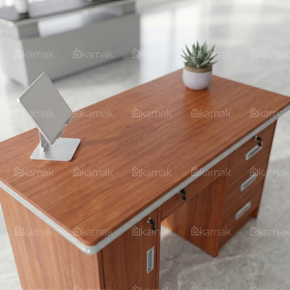 Rayan Office Table – Coffee Oak
