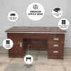 Rayan Office Table – Coffee Oak