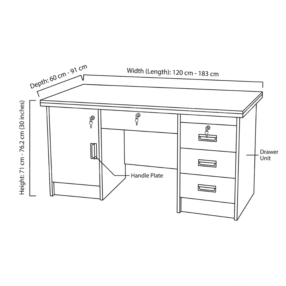 Rayan Office Table – Coffee Oak