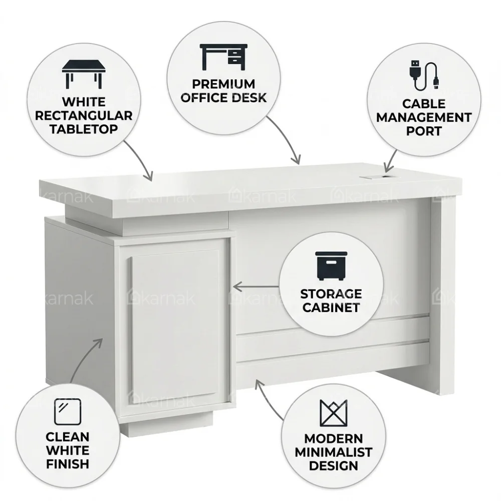 Waul Office Table -White