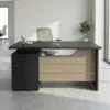 Alvin Office Table – Wenge + Grey