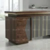 London Office Table – Oak + Khaki