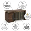London Office Table – Oak + Khaki