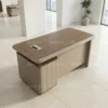 Quataro Office Desk – Oak + Khaki