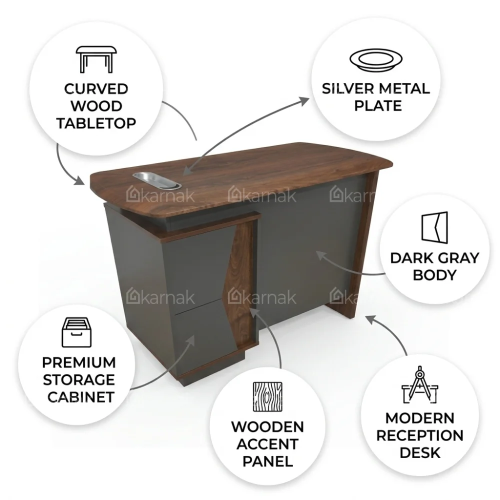 Raul Office Table – Grey