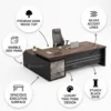 Rimi Office Desk 1.6 – Coffee + Grey