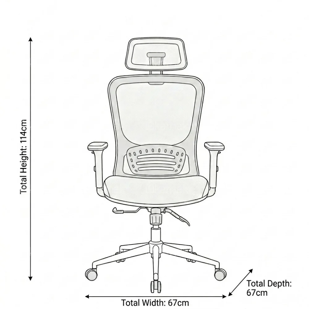 Styro High Back Office Chair – Black