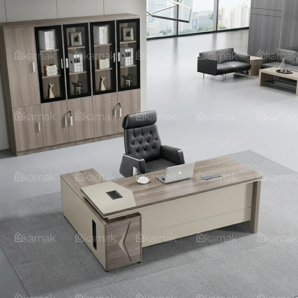 Tami Office Desk 1.6 – Oak + Khaki