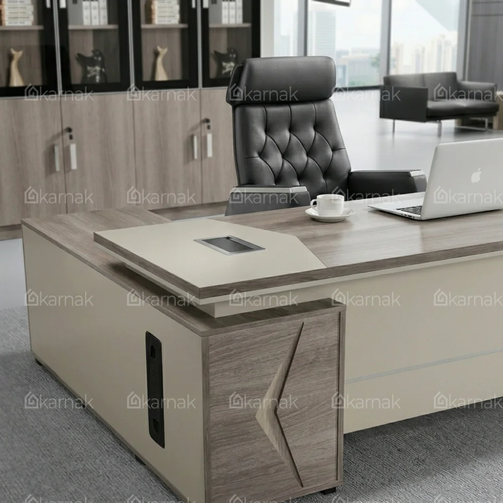 Tami Office Desk 1.6 – Oak + Khaki
