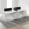 Trendora Two Person Workstation  – White