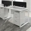 Trendora Two Person Workstation  – White