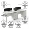 Trendora Two Person Workstation  – White