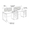 Trendora Two Person Workstation  – White