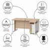 Urban Aura Office Table – Oak