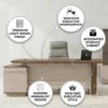 Aero Executive Desk – Walnut & Beige Grey