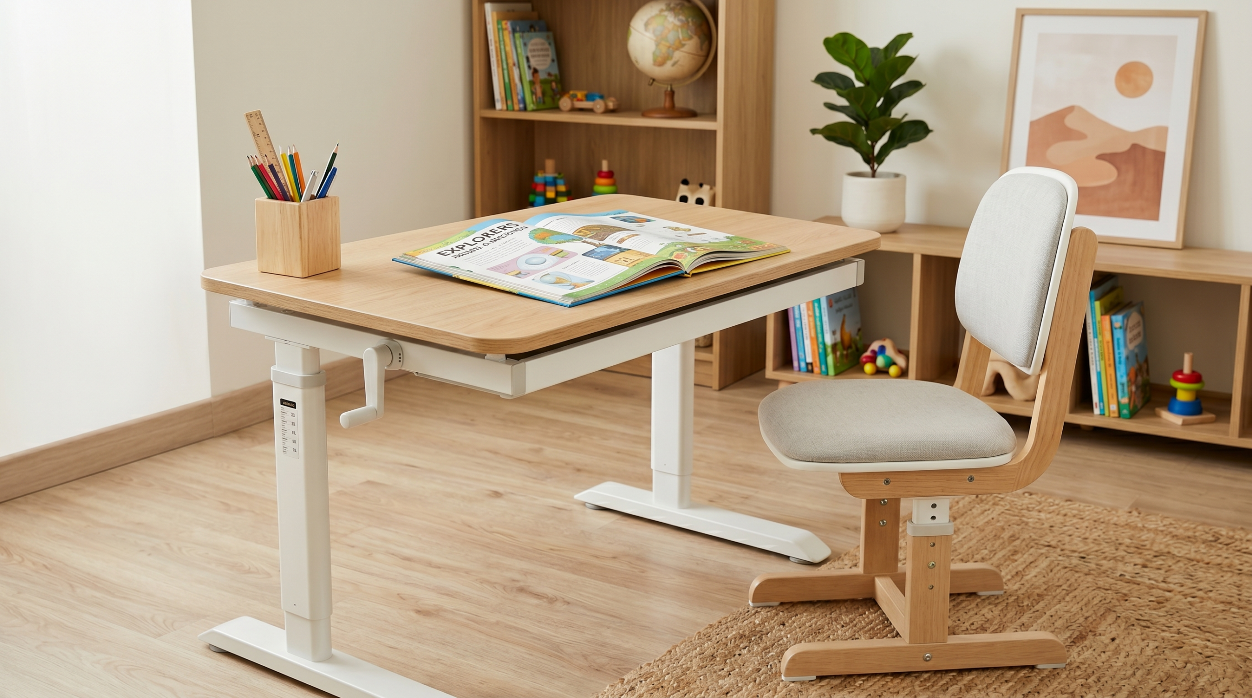 Height-adjustable kids study table Dubai — ergonomic children's desk for UAE bedrooms by Karnak Home