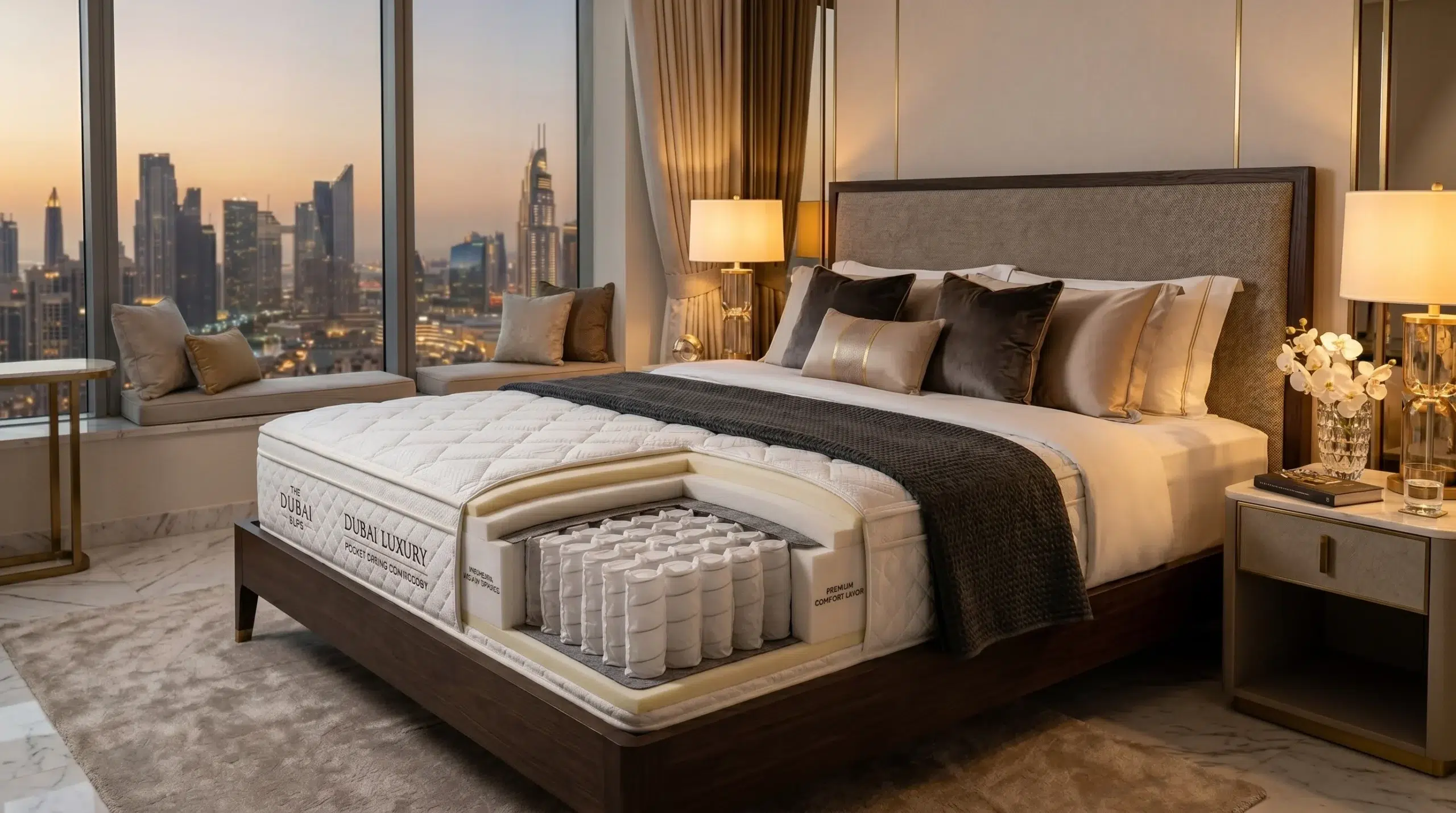 Pocket spring mattress Dubai, individual coil system, Karnak Home