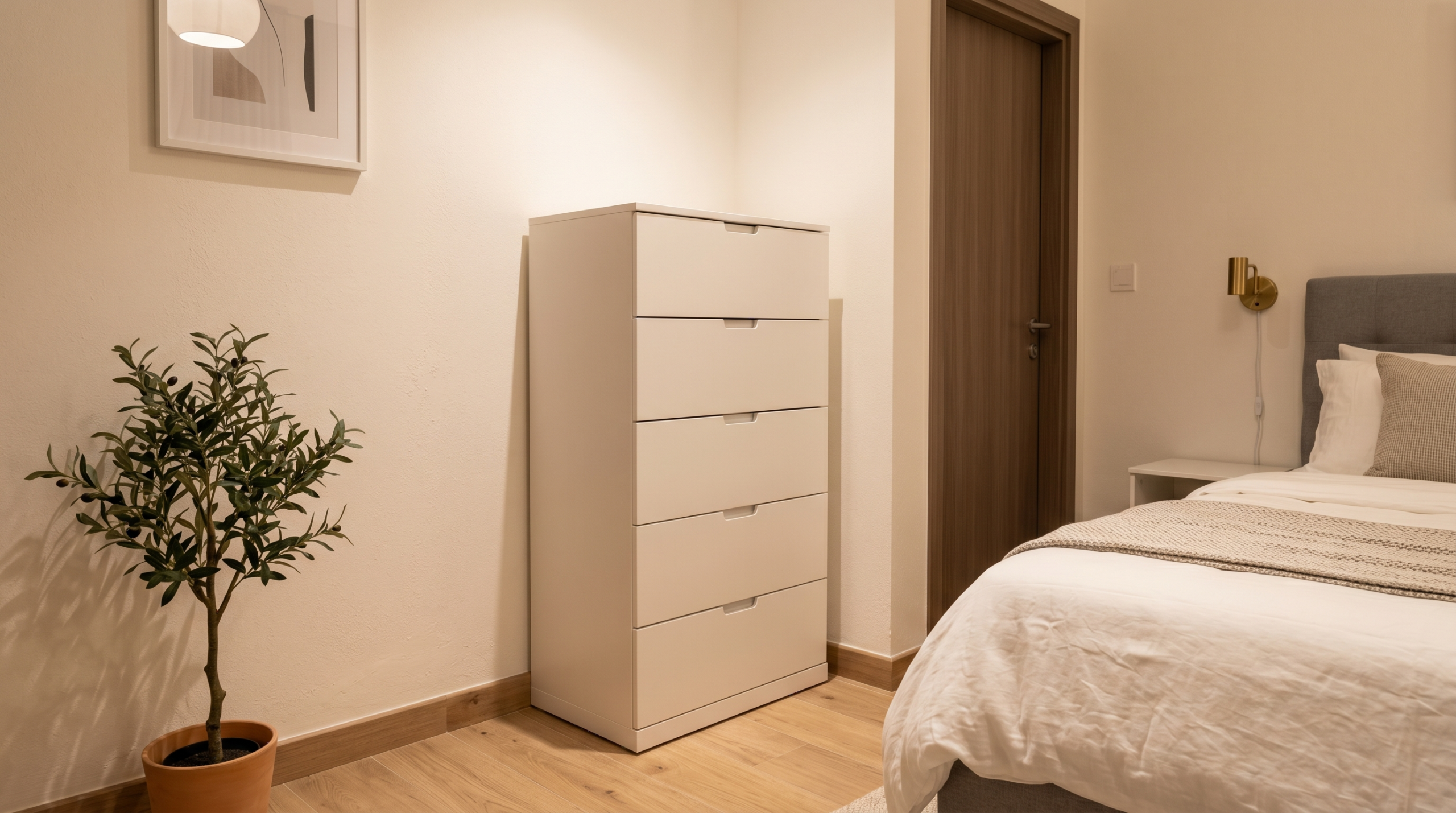 Tall chest of drawers Dubai ā white lacquer tallboy drawer unit for apartment bedrooms by Karnak Home
