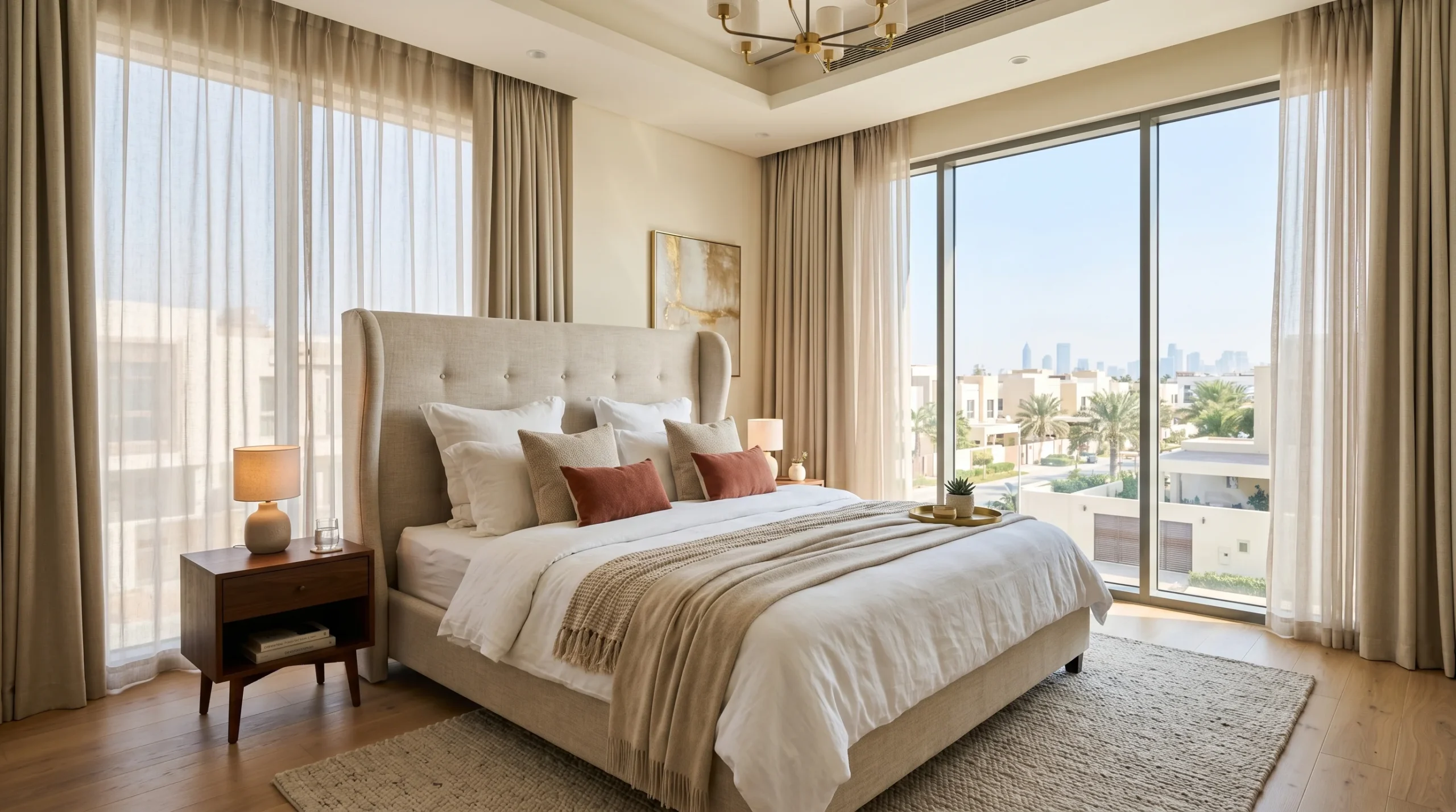 Premium upholstered beds Dubai — Karnak Home master bedroom collection