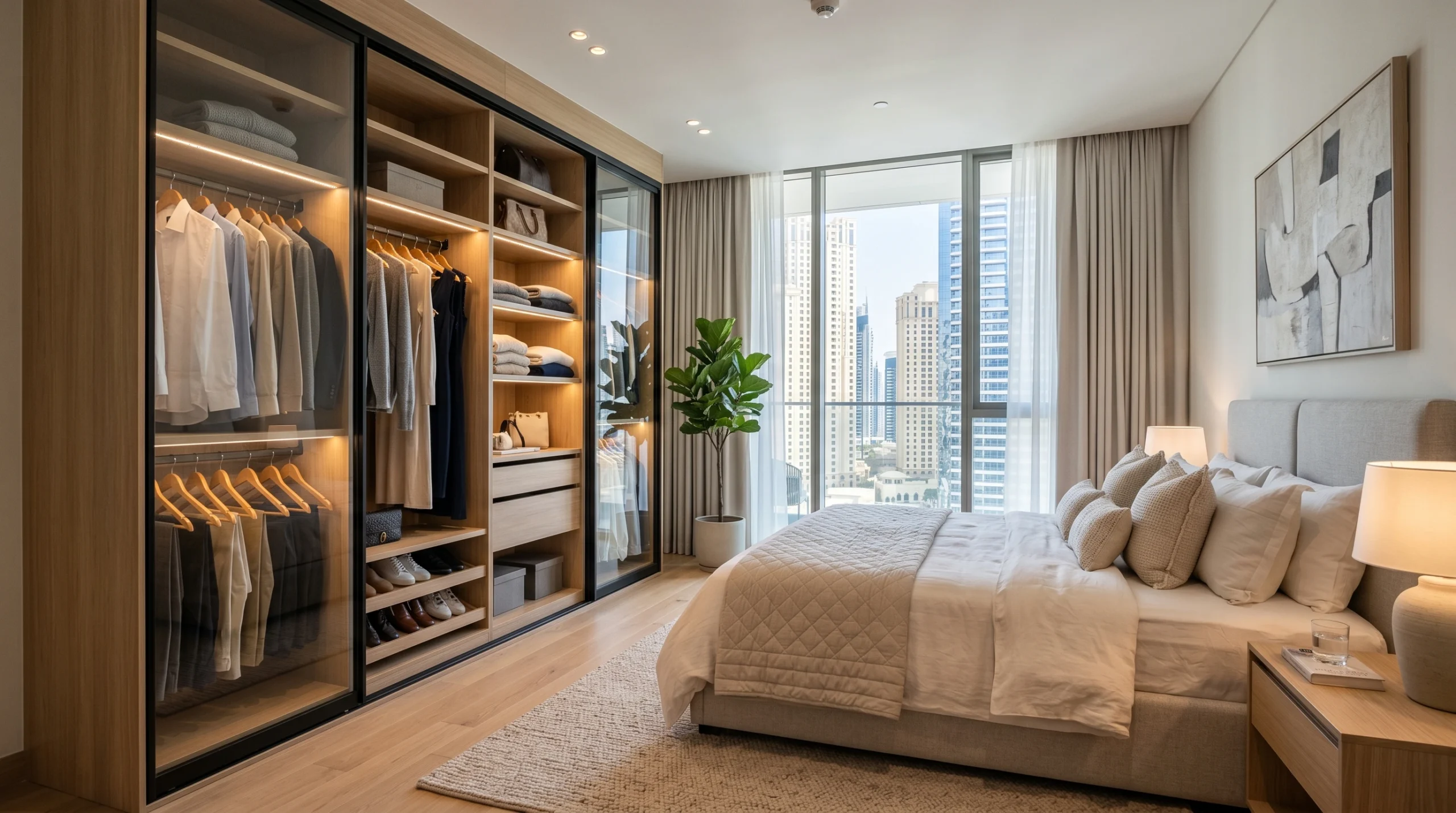 Sliding door wardrobe Dubai — bedroom storage furniture by Karnak Home