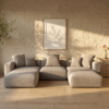 Myvoro 3-Seater Sofa + 2 Ottoman – Grey