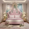 Queensa Queen Upholstered Bed – Pink