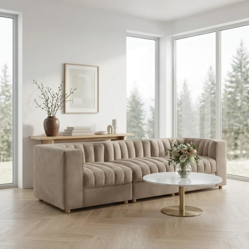 Velnox 3-Seater Modular Sofa – Beige…