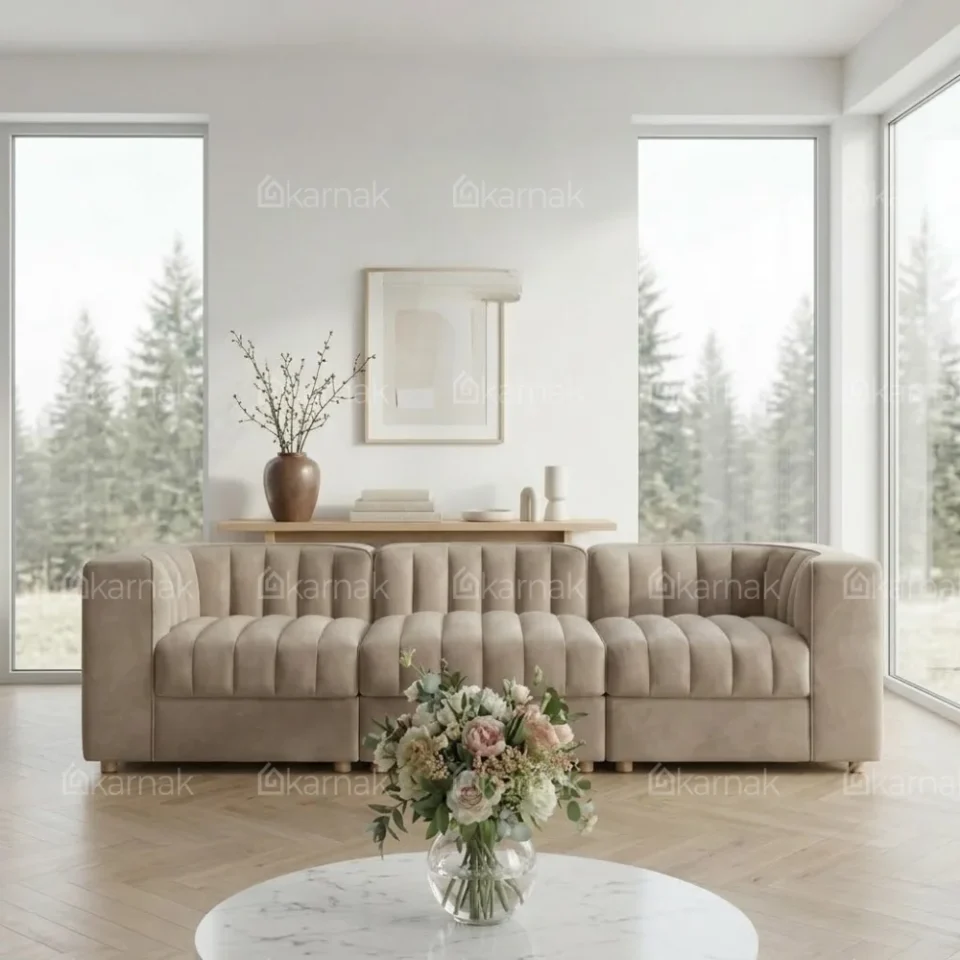 Velnox 3-Seater Modular Sofa – Beige…
