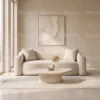 Aureli Velvet 3-Seater Sofa – Beige