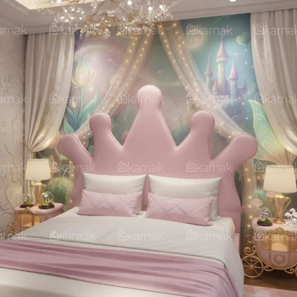 Queensa Queen Upholstered Bed – Pink