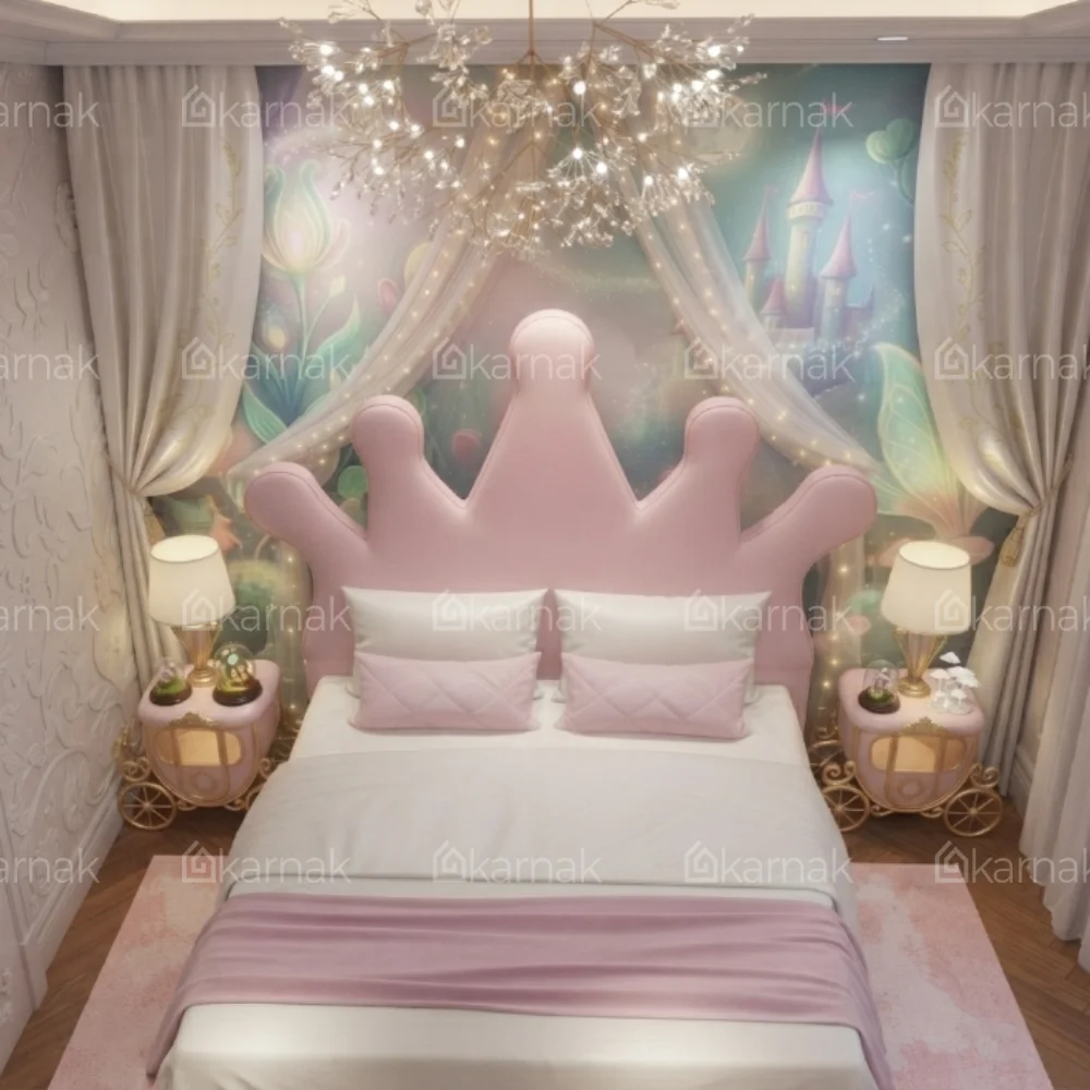 Queensa Queen Upholstered Bed – Pink