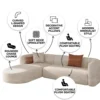 Chaivora Chaise L-Shape Sofa – Beige
