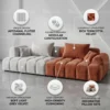 Colvian Double-Colored 3-Seater Sofa