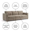 Velnox 3-Seater Modular Sofa – Beige