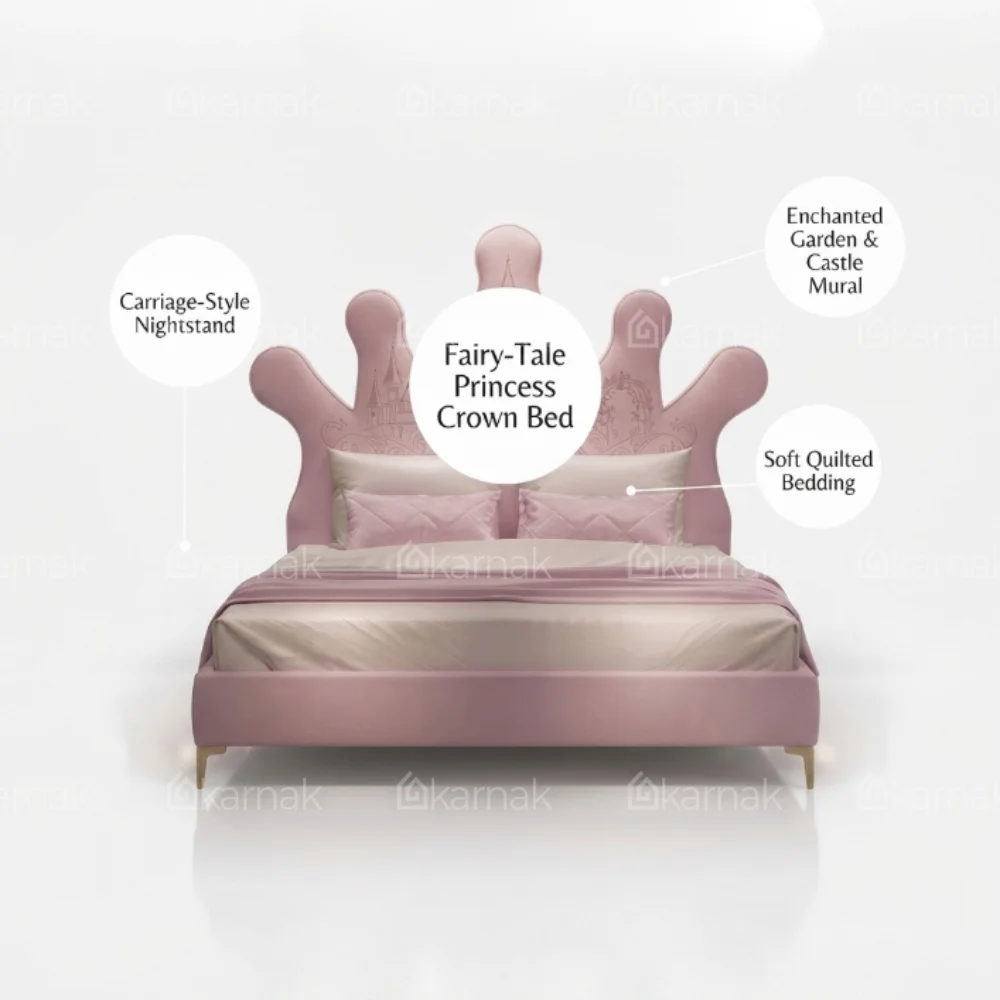 Queensa Queen Upholstered Bed – Pink