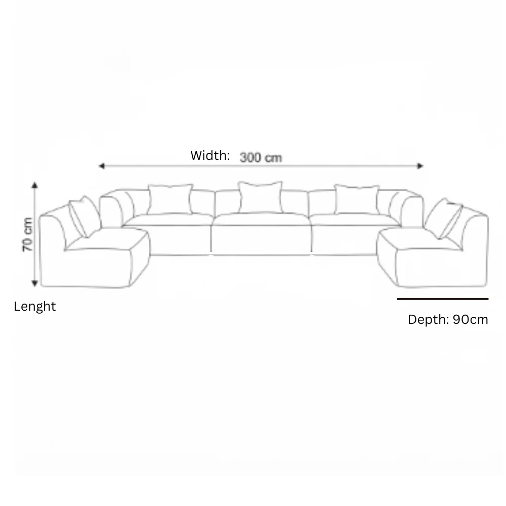 Velnaro 5-Seater Velvet Sofa – Brown
