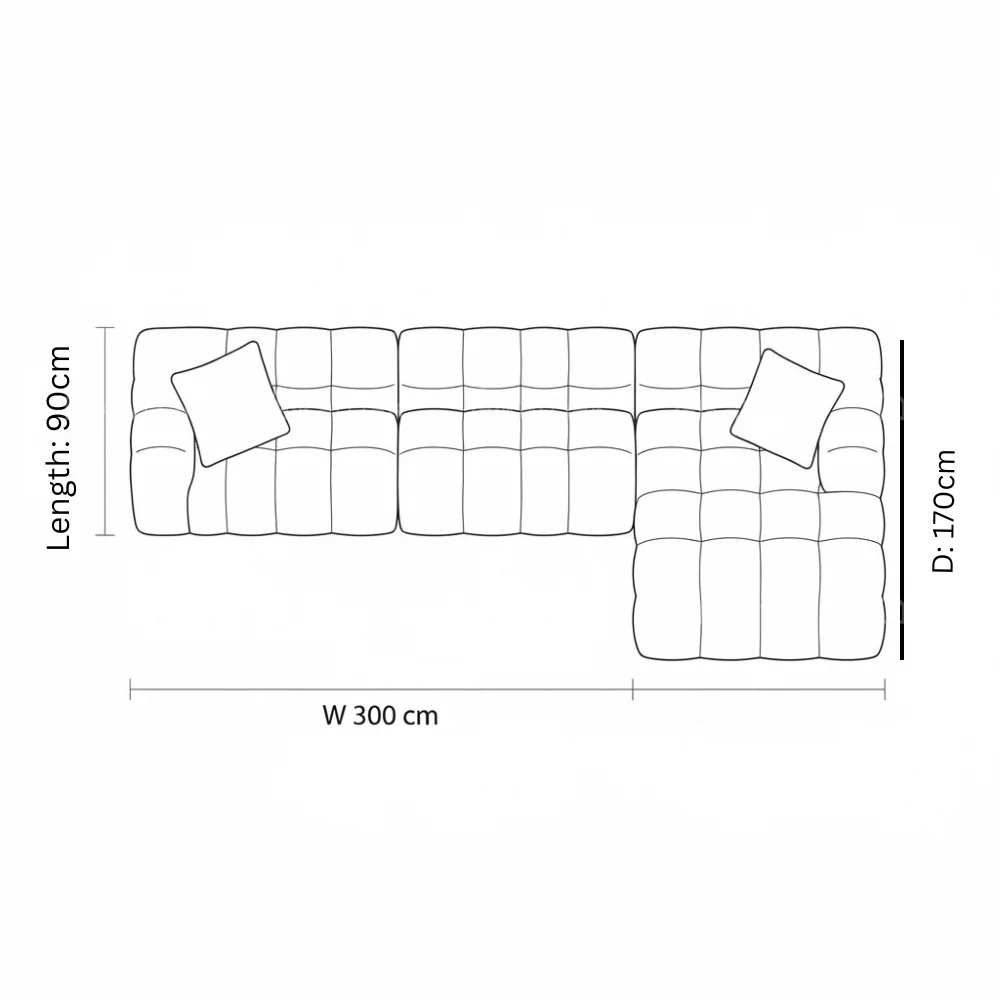 Lasara L-Shape Tufted Sofa – White