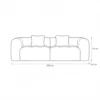Velmora Puffy Square Sofa 3 Seater – White